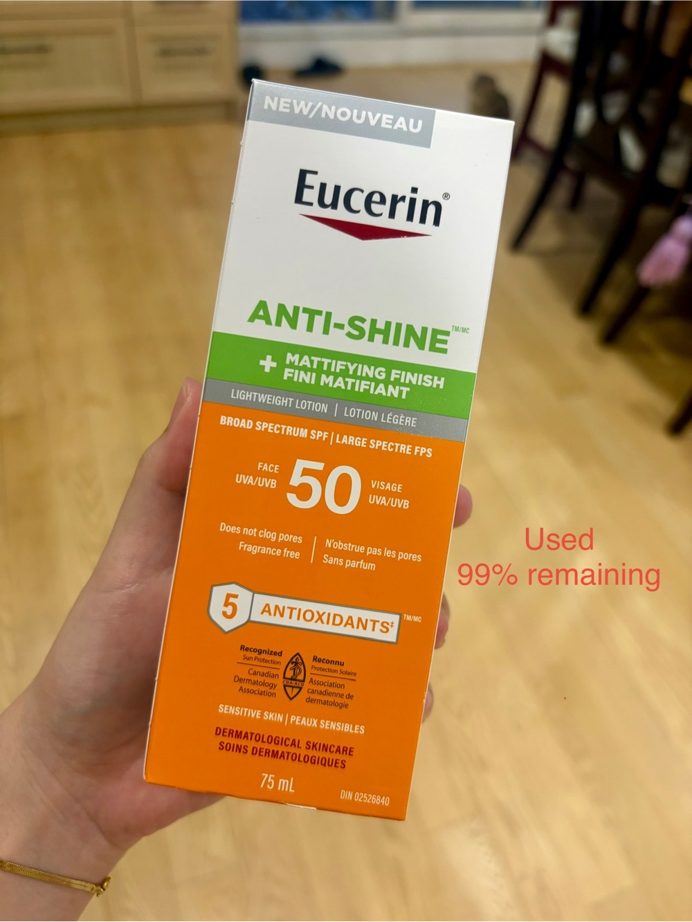 Eucerin Anti-Shine SPF 50 Mattifying Face Sunscreen - 75ml